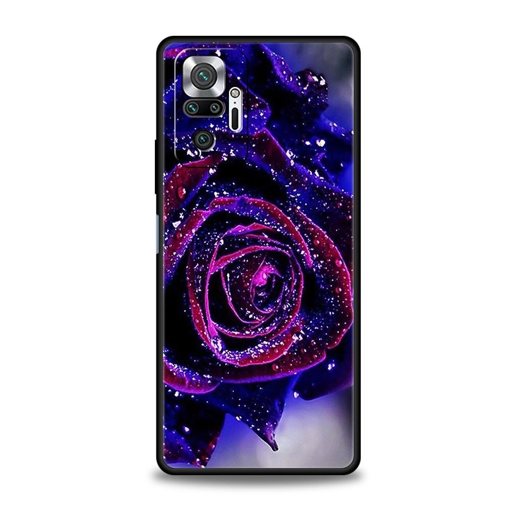 Red Roses Flowers Phone Case For Xiaomi Redmi Note 14 13 5G 10 11 12 Pro Plus 4G 14C 13C 12C 10C Black Cover