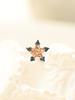 Minimal Piercing 14K Black Point Cubic Star Piercing