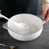 ZISIZ 10.5-inch Double-Handled Ceramic Soup Bowl