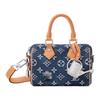 Louis Vuitton Schnelle Monogramm-Blumen-Denim-Umhängetasche, Crossbody-Tasche, Handtasche Herren Blau M27557
