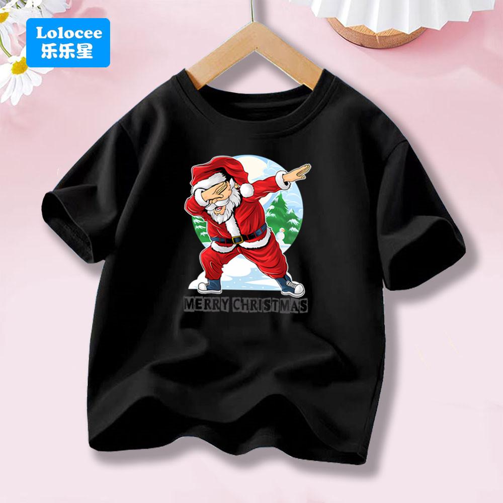 Christmas Dancing Santa Costume Dabbing T-Shirt for Girls XMAS Retro T-shirt Casual Trendy Aesthetic Tee Fashion Tops SDLL1