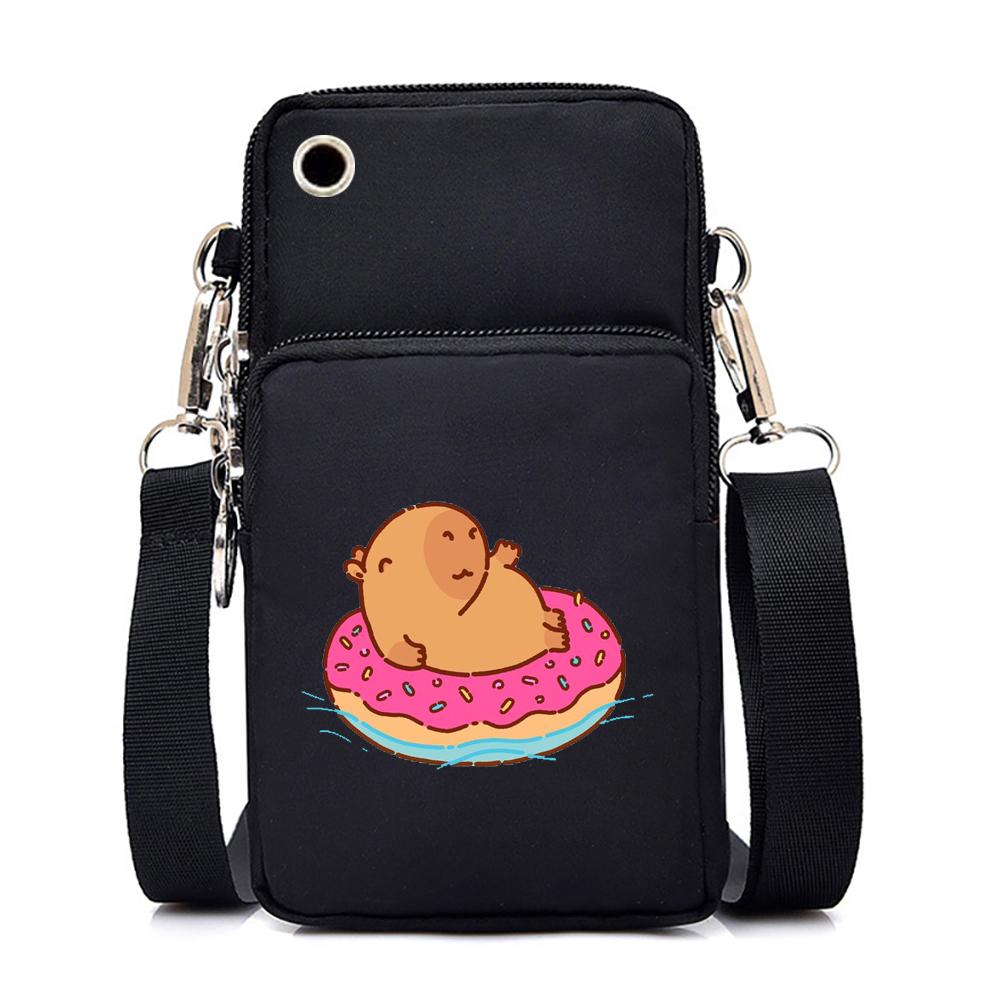 

Нейлоновая женская маленькая сумка на плечо с рисунком капибары, сумка для мобильного телефона, модная сумочка, кошелек для монет, унисекс, мини-сумка через плечо с капибарой