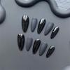 Handmade Almond Black Press on Nails Full Cover Acrylic Fake Nails Medium Matte Dark Manicure Nail Tips Wearable Reusable Woman