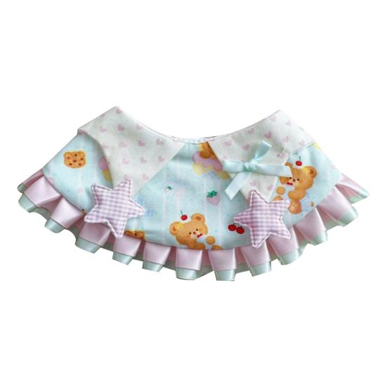 

Bear Print Pet Bib Adjustable Snap Button Cute Cat Bandana Bib Sweet Striped Dog Bib for Small Medium Dogs Cats L розовый