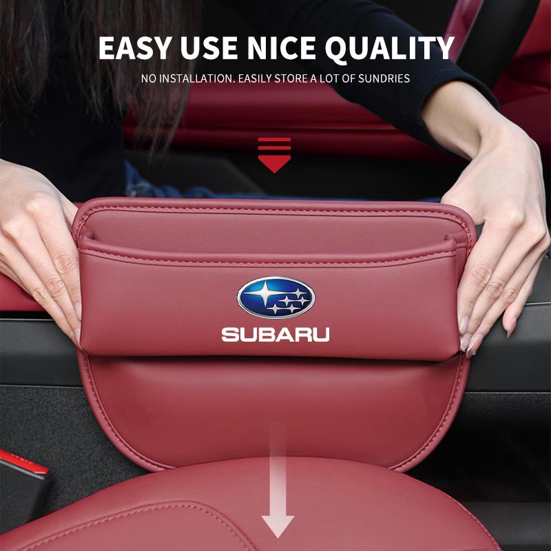 1Pcs Car Gap Storage Box Auto Interior Leather Organizer For Subaru BRZ Outback WRX Ascent Levorg Forester XV Crosstrek Impreza Y17