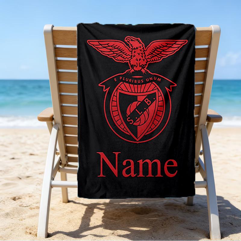 Custom Name Ultrasoft Beach Towel With Benfica Themeideal For Pool Camping Diving Perfect Travel Essential Vibrant Beach Towel