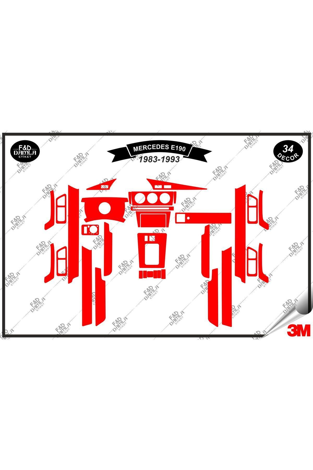 

Mercedes E-190 1983-1993 Torpido Konsol Trim Göğüs Maun Kaplama Set 34 Parça Kırmızı