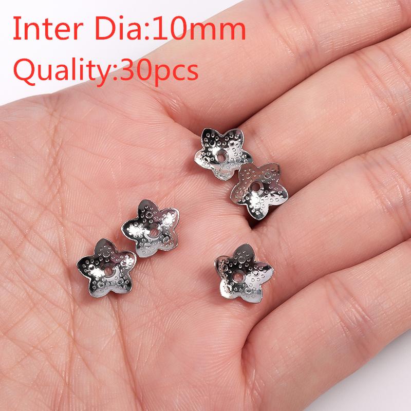 30/50/100PCS Flower Lotus Round Shape Stainless Steel Beads Caps Jewelry Findings Spacer Beads For Necklace Bracelets Making