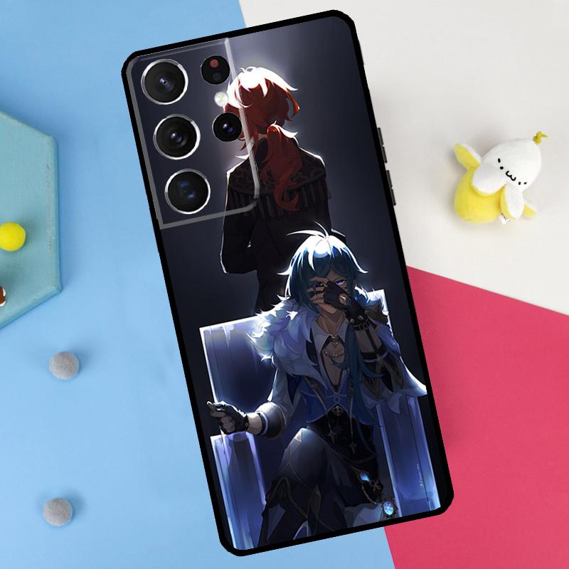 Kaeya and Diluc Genshin Impact Back Case For Samsung Galaxy S26 S25 S24 S21 S22 S23 Ultra S10 Plus S20 FE S25 FE Soft Cover