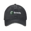 Berretto da Baseball in Tela Lavata con Logo Benelli Vestibilità Classica Cappello Regolabile per Attività all'Aperto e Uso Quotidiano