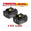(6.0Ah 2vnt) 100% Makita 6ah Makita 18v Baterija Bl1830b Bl1850b Bl1850 Bl1840 Bl1860 Bl1815 Pakeičiama ličio jonų baterija-fj