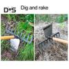 2-in-1 Weeding Rake Garden Hoe And Rake Heavy Duty Hand Weeder Gardening Hoe for Weeding Soil Loosening Landscaping