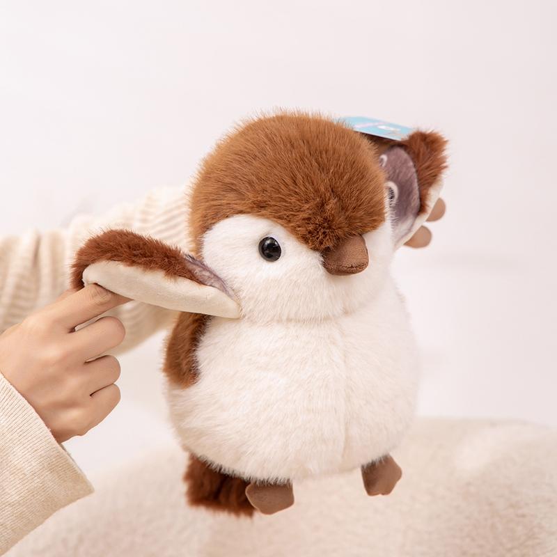 Jouets Peluches d'Oiseaux Kawaii 21cm Mini Poupées Peluches d'Oiseaux Artificiels Mignon Perroquet Moineau Réaliste Jouet Peluche pour Enfants Anniversaire Cadeaux de Noël