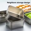 316 Stainless Steel Food Storage Serving Tray Rectangle Sausage Noodles Fruit Dish With Cover Kitchen Organizers Food Container