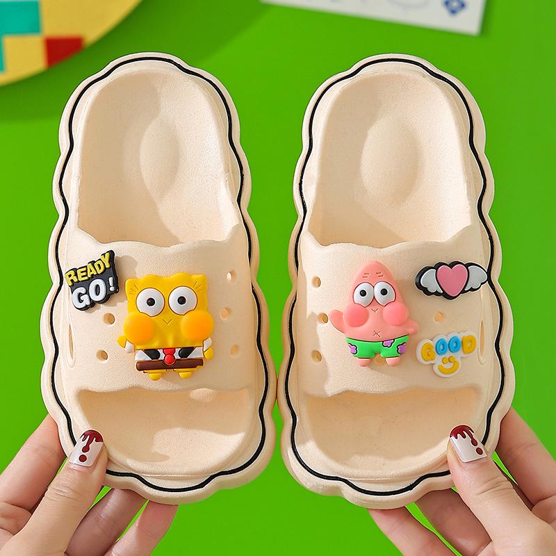 Kids' Fashion Bow Slippers - Non-slip, Durable, Thick-soled Cartoon Sandals for Boys & Girls, Great for Home & Beach Use