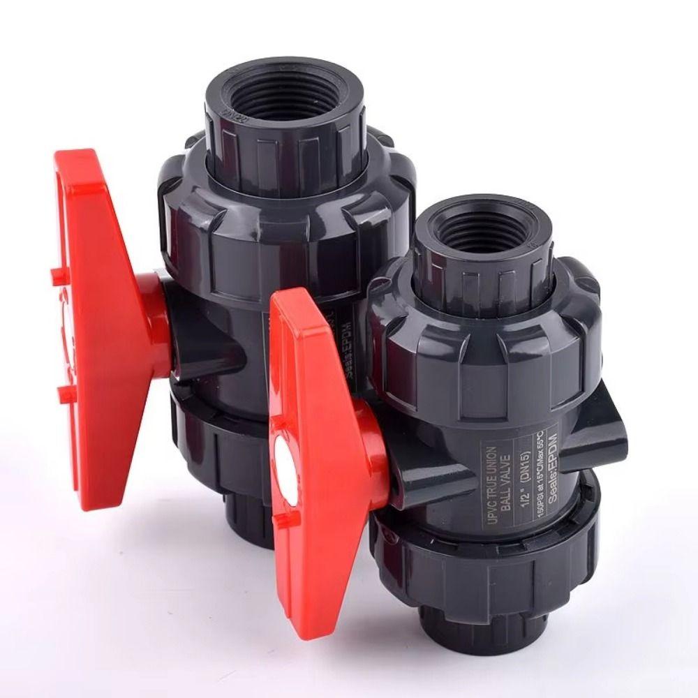 Plastic PE Pipe Faucet Diverter 50mm Water Pipe Fittings Quick Connect Double Way Ball Valve  Lawn