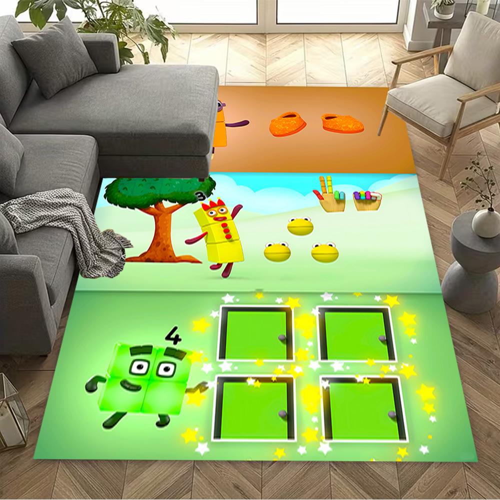Tappeto Avventura Blocchi Numerici Adatto per Camere dei Bambini Arredare stanza Soggiorni Studio Tappeto Antiscivolo Ufficio Decorazione Casa