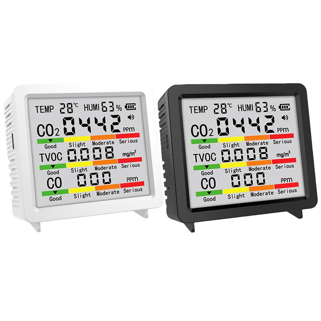 Indoor Air Quality Monitor TVOC Temperature Humidity CO CO2 Detection Air Quality Detector for Home Hotel Office Car
