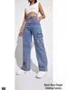 High-Waisted Multi-Pocket Wide Leg Denim Cargo Pants - 2025 Trendy Style