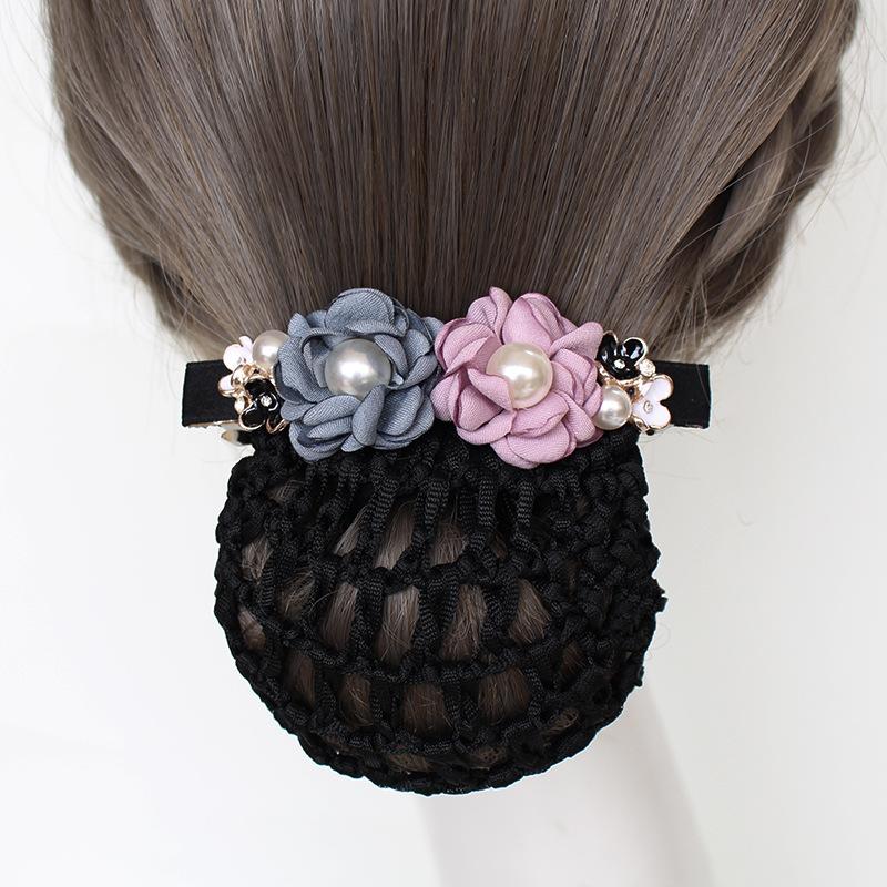 Nurse Head Flower Female Professional Hairnet Bank Disk Hair Net Pocket Flight Attendant Work Net Cover Headgear Hair Accessories