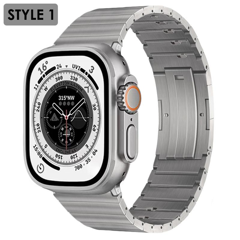Luxury Titanium Strap For Apple Watch 9 Ultra 2 49mm 45mm 41mm Correa Bracelet For Apple iWatch Series 8 7 SE 6 5 4 se 44mm 42mm