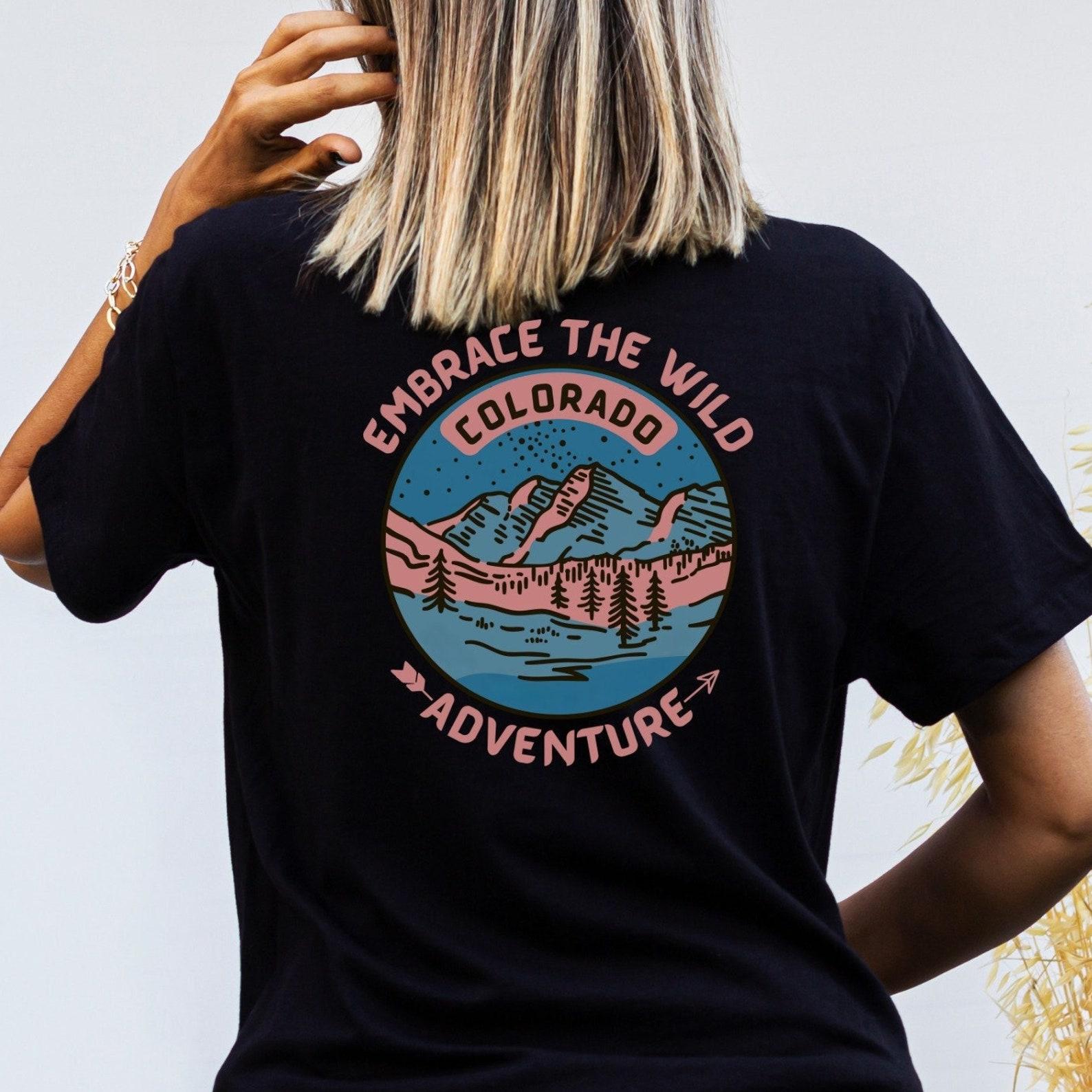 Colorado Mountain Back Print Tee, Adventure Awaits T-Shirt S