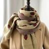 WTEMPO Gestrickte Jacquard Winter Lange Warme Schals Damen Verdickt Winddicht Kältebeständig Vielseitig Lässige Schals