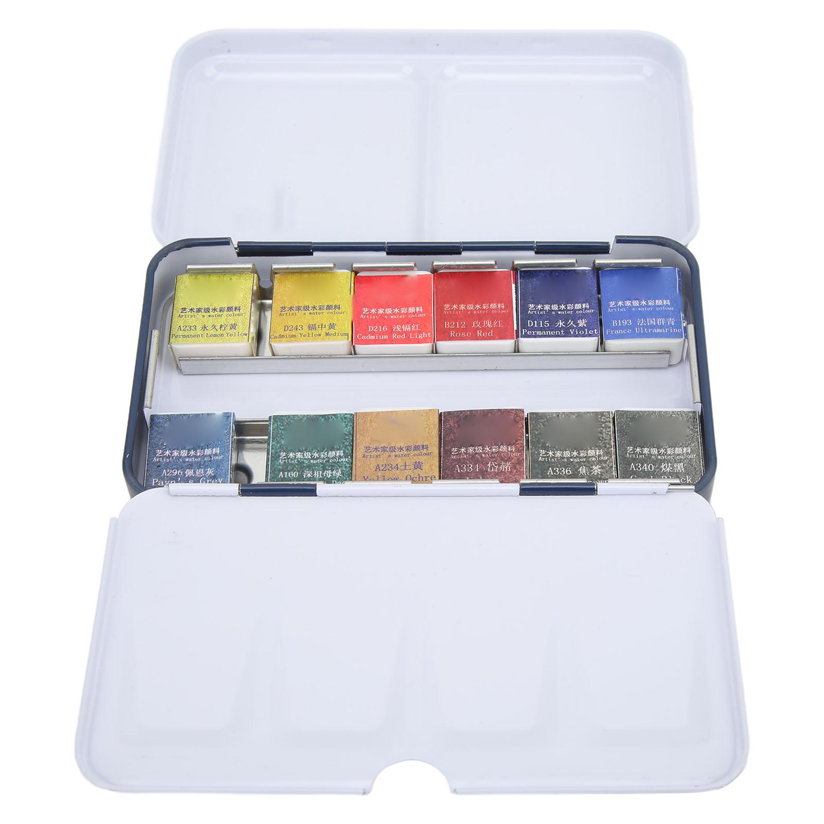 

12 шт. акварельных красок яркие цвета высокая прозрачность светостойкость быстросохнущая акварель