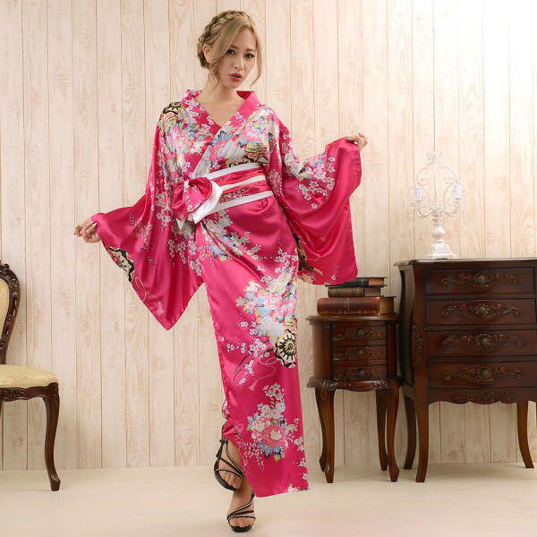 

Japanese Traditional Women s Formal Yukata Anime Kimono Costume for Performance and Photo Shoots One Size красный/сливовый