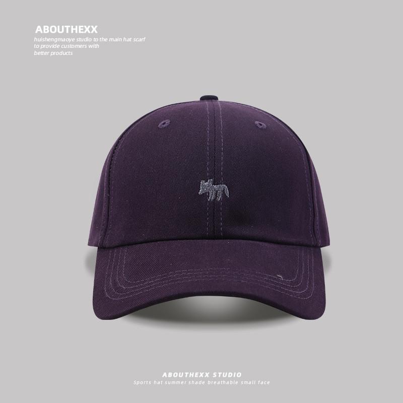

Small Fox Embroidered Baseball Cap With Sun Protection For Women And Men In Spring Grape Purple