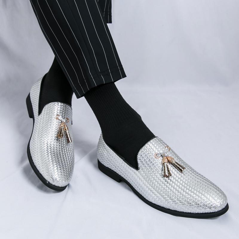 Flat Bottomed Men'S Loafers Classic British Gentleman Style Leisure Party Plus Size 38-46 Adult Nightclub Shoes Tassels New