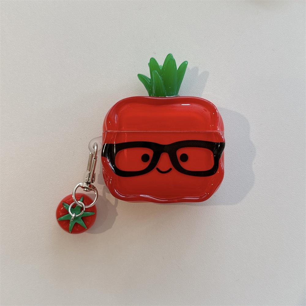 Applicable Apple AirPods 1 /1 generation cute sunglasses tomato earphone cover PRO1 personalized pendant case PRO1 cartoon