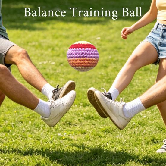 Hand Knitted Colorful Juggling Balls Set Soft Cotton Filled Footbag for Kids Adults Crochet Stress Relief Toy for Outdoor Play
