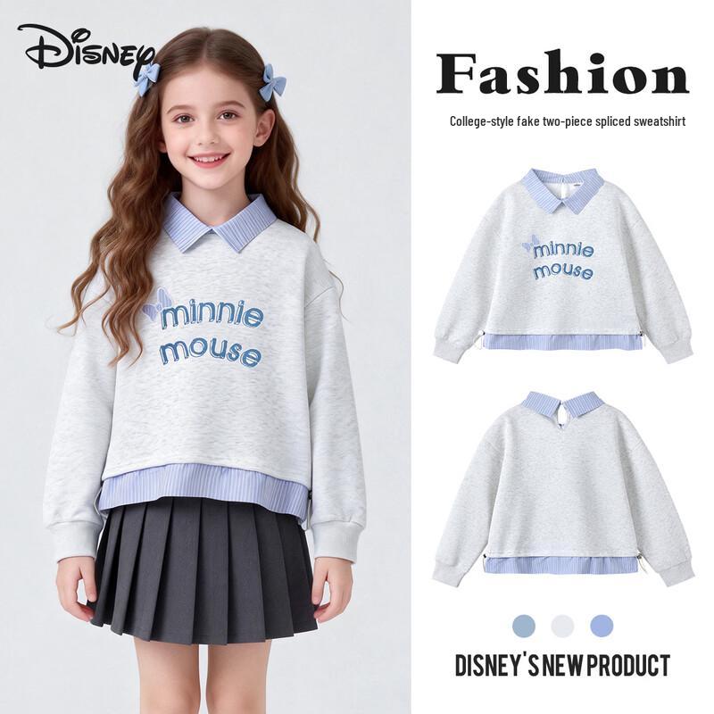 Disney Girls' Faux Layered Preppy Sweatshirt