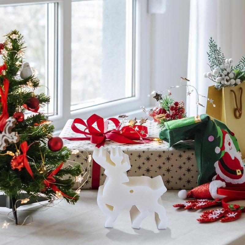 Elk Deer Silicone Mold DIY Christmas Theme Resin Deer Mould Cute 3D Christmas Animals Molds Standing Elk Mold Dessert Decor