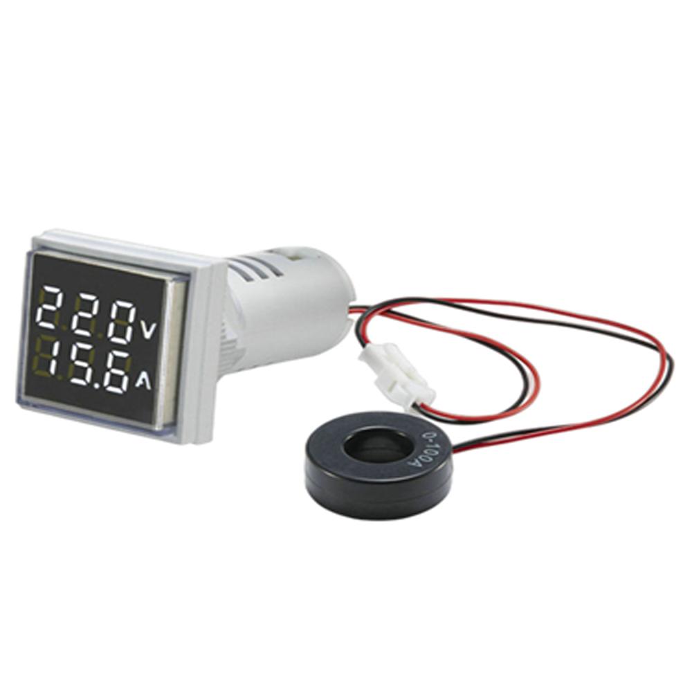 AC 50-500V 0-100A Square LED Digital Voltmeter Ammeter 110V 220V Voltage Current Meter Voltammeter Car Volt Amp Tester Detector
