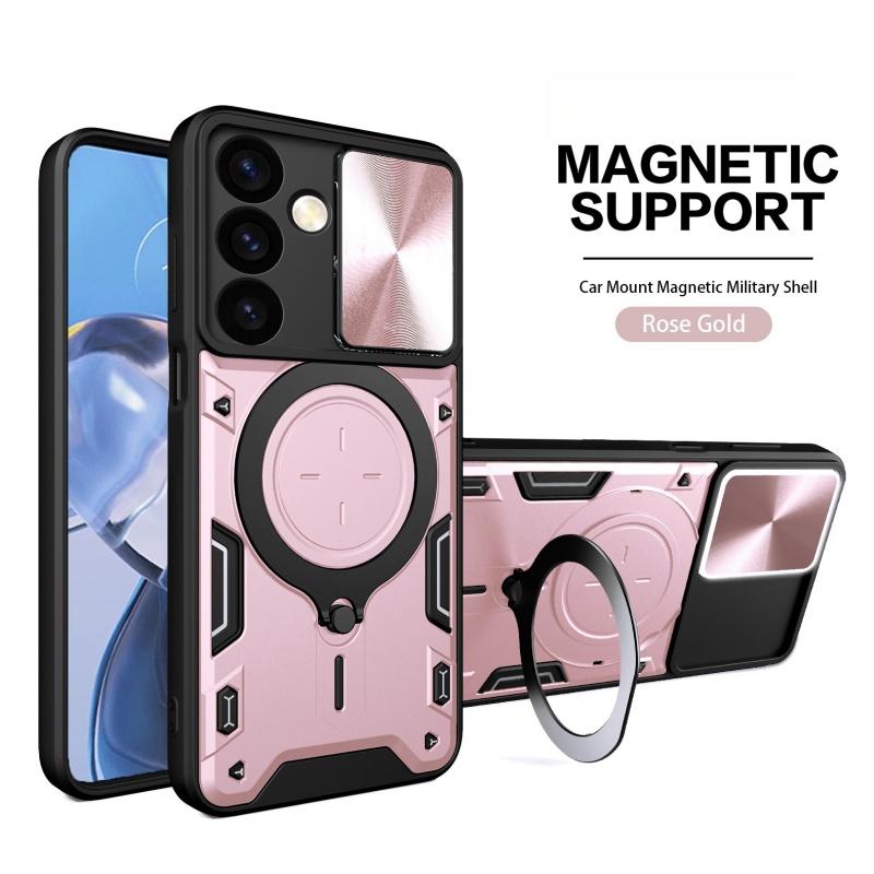 Luxury Shockproof Case For Samsung Galaxy S25 S24 Note 20 Plus Ultra Slide Lens Protector Multi Function Hard Armor Case Funda
