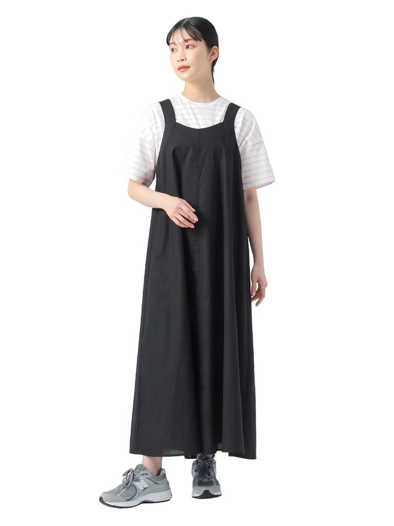 Beams Heart Kang Long Dress One Size Women's O/D OP25S, Black,