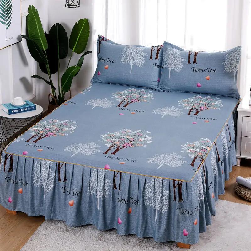Bettlaken-Set mit Blumenmotiv, Tagesdecke, rutschfest, für Kingsize-/Queensize-Betten (1,5 M/1,8 M/2 M) Betten Weicher Bettbezug
