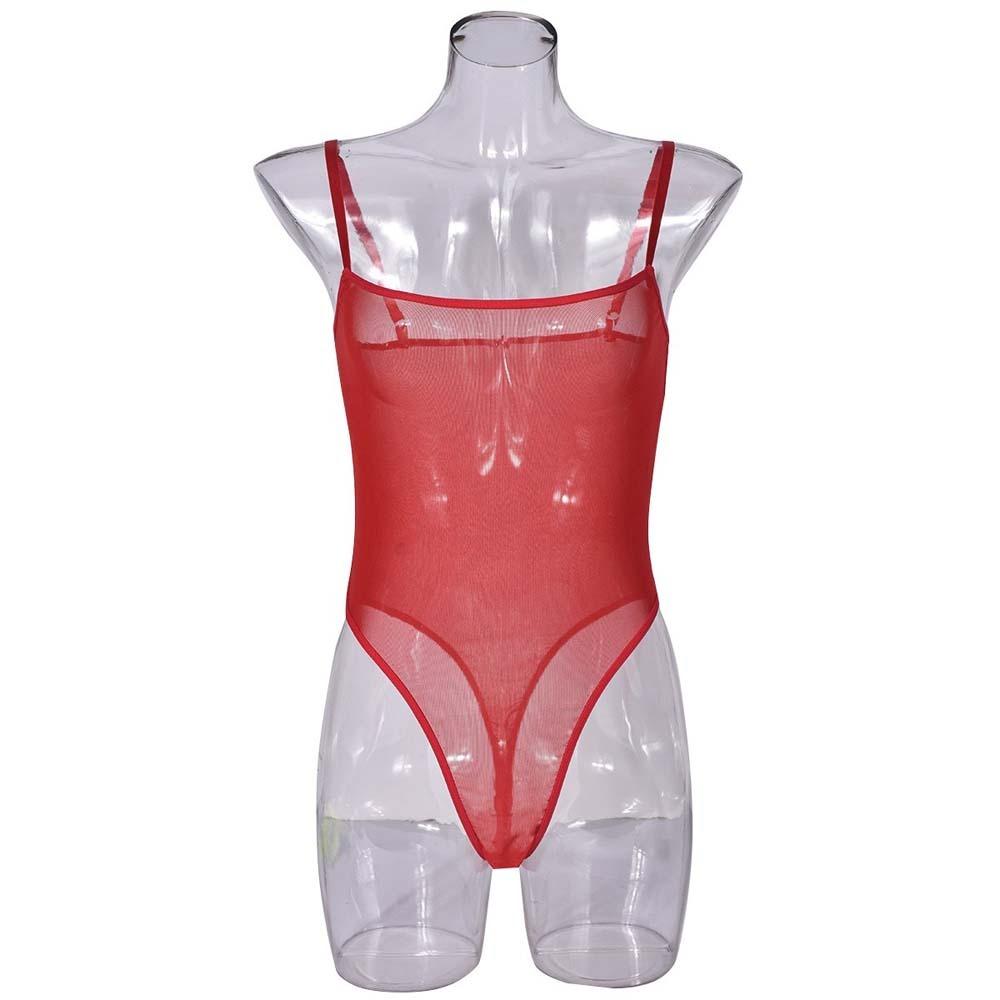 Spicy Girl Style Mesh Bodysuit Transparent Women Lingerie Fashion Mesh Sheer Jumpsuit  Gifts