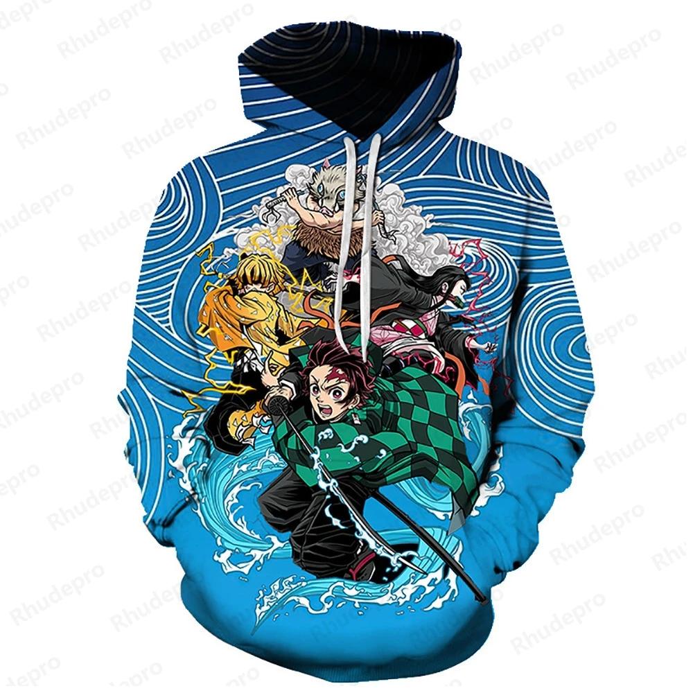 

2025 Fall/Winter Japanese New Design Demon Slayer: Kimetsu No Yaiba Manga 3d Printed Unisex Hoodie Warm Jacket For Children 6xl 6XL