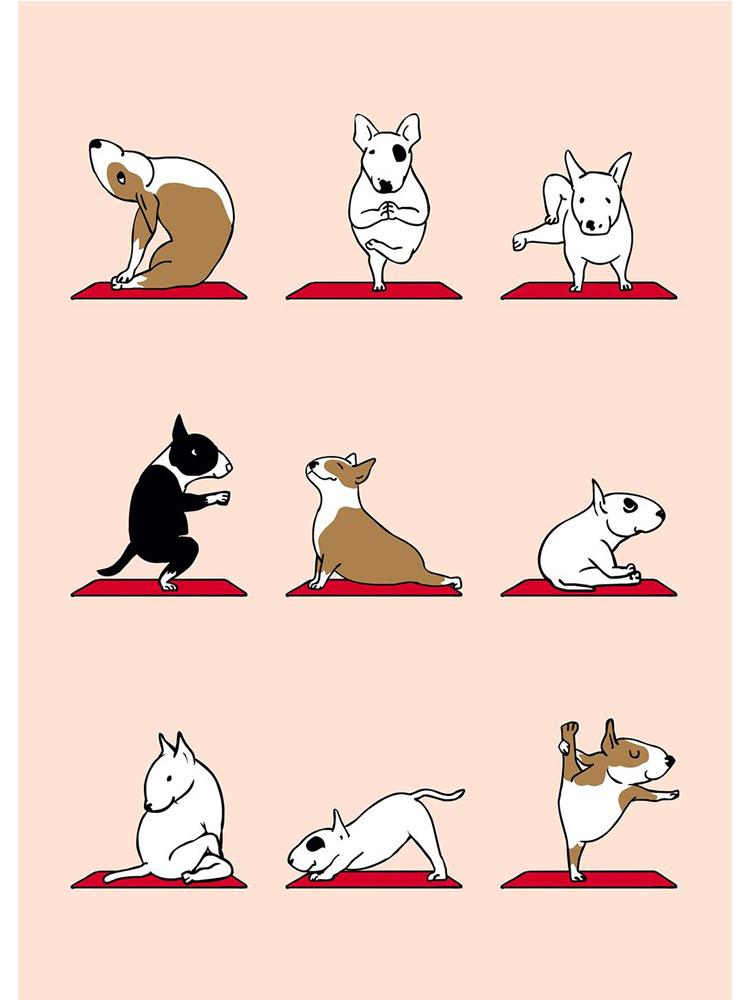 Modern Funny Cute Bulldog Cat Panda Yoga Gesture Poster And Print Canvas Painting Animal Nordic Wall Art Nursery Kidroom Decor