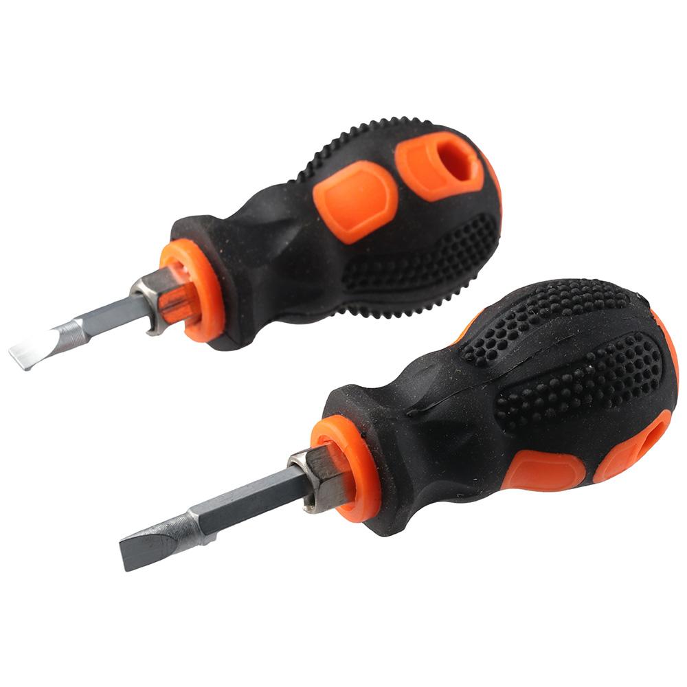 Short Handle Slotted Screwdriver Bits Tools 2 in 1 Ratchet Phillips Screwdriver  DIY Repairing