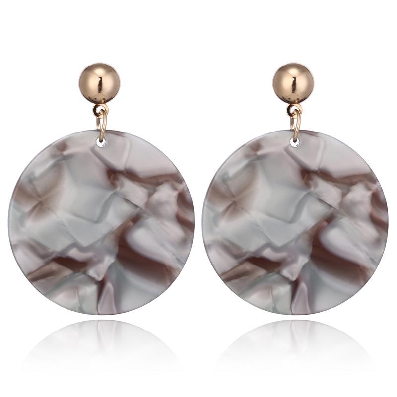 Acrylic Geometric Circular Earrings Popular In Europe and America, Korean Style Trendy, Personalized, Simple Earrings