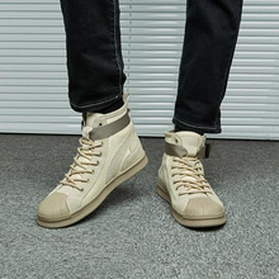 Men's Korean Style Spring Leather Military Work Boots - High Top Casual Desert Short Boots
