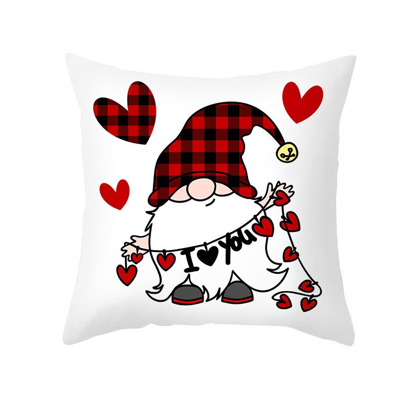 Red Cartoon Love Valentine's Day Home Pillow Car Waist Support Cushion Sofa Cushion Pillow Cover
