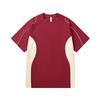 Herren Lockeres Patchwork Kurzarm T-Shirt mit Kontrastfarben Vin
