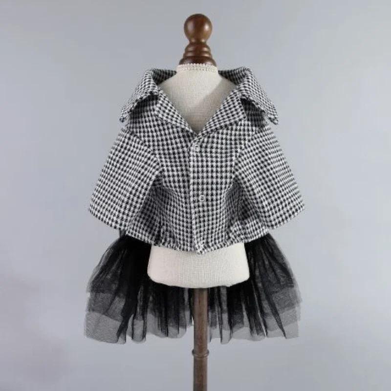 

Spring Autumn Dog Dress Pomeranian Maltese Poodle Bichon Frise Schnauzer Dog Clothes Wedding Dress Pet Apparel Tutu Dog Costume S чёрный