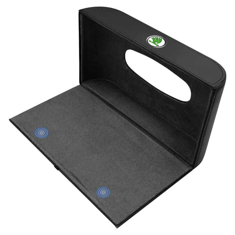 1Pcs Car Tissue Box Holder Armrest Box Storage Case Car Accessories For Skoda Octavia Superb Rapid Kodiaq Karoq Fabia Kamiq Roomster Citigo