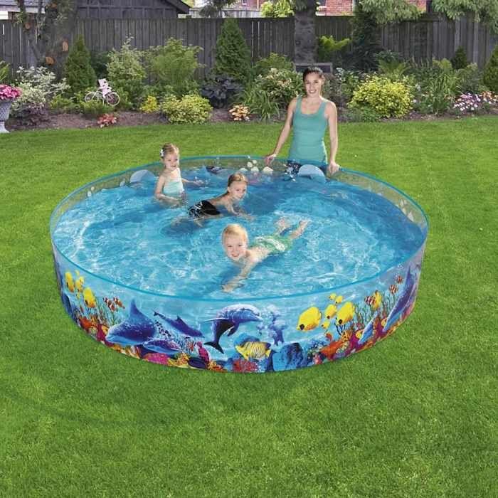 Piscine - BESTWAY - Fill'N Fun Odyssey - D 244 Cm - H 46 Cm - Forme Ronde - Poissons Corail
